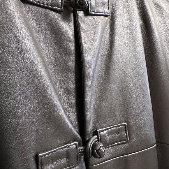 Vintage SHANGHAI TANG Men's/Unisex US 46 Black Leather Jacket Coat EXCELLENT - Picture 8 of 14